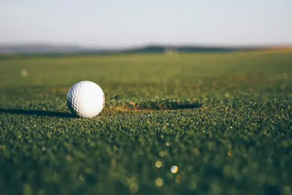 Golfball auf dem Gras