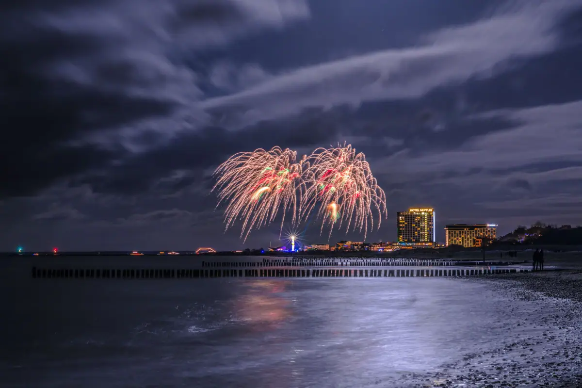 Feuerwerk über der Ostsee