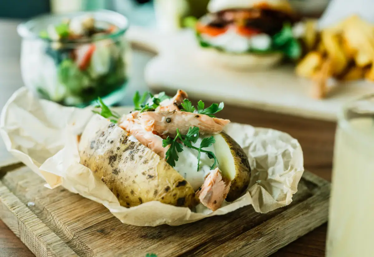 Backkartoffel mit Lachs