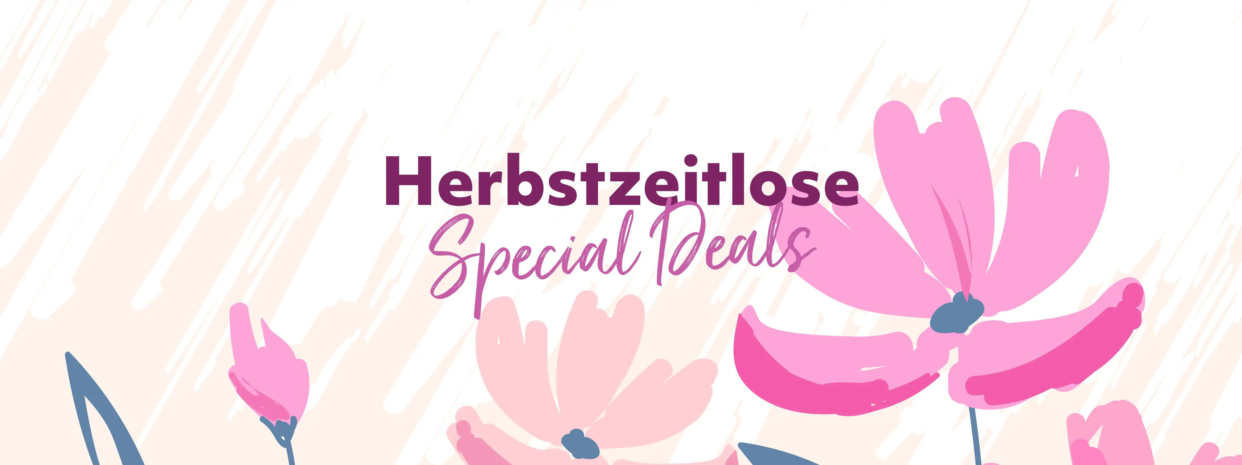 Herbstzeitlose Special Deals Nahaufnahme von rosa und magentafarbenen Blumen.