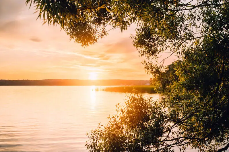 Sonnenuntergang über dem Scharmützelsee.