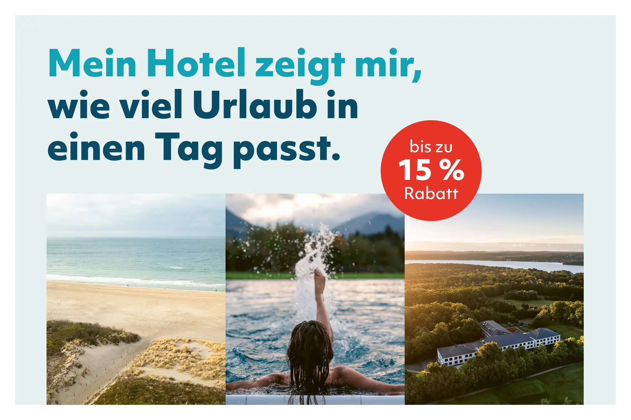 Collage von Bildern einer Frau in einem Pool